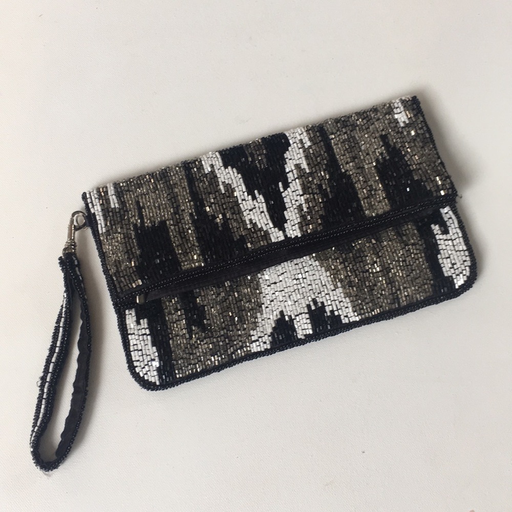 Ethic Tribal African Aztec Beaded Clutch Wristlet